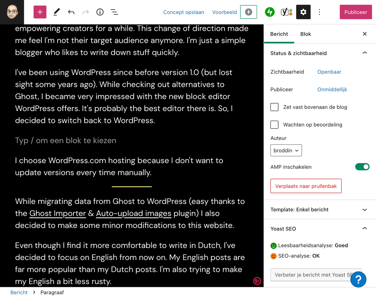 Back to WordPress(.com)